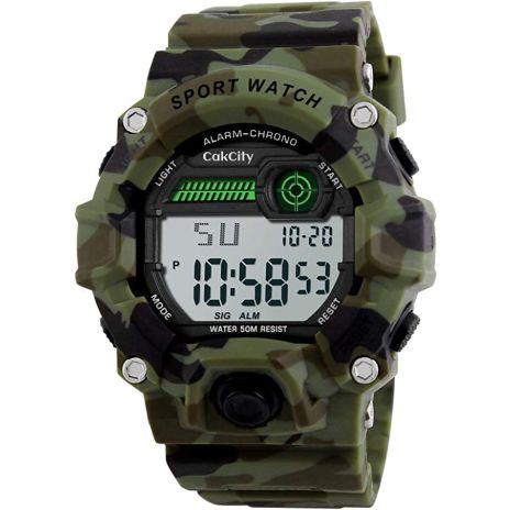 Waterproof Digital Electronic Casual Military Wrist Kids Sports Watch with Silicone Band Luminous Alarm Stopwatch Watches