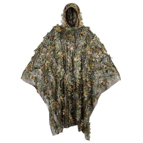 Outdoor Camouflage Ghillie Poncho 3D Leaves Hunting Cape for Hunting Bird Watch Military CS Woodland Hunting