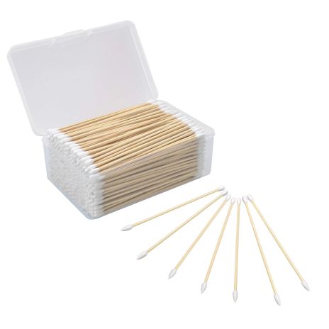 ThreePigeons™ 6 Inch Cotton Gun Cleaning Swabs with Bamboo Handle
