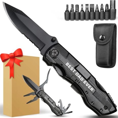 ThreePigeons™ Gifts for Men Him Dad,Tactical Pocket Multitool Knife