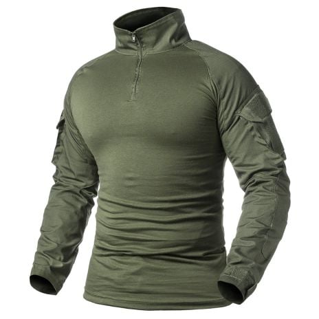 Men's Military Tactical Army Combat Long Sleeve Shirt Slim Fit Camo T-Shirt