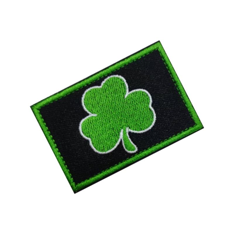 Shamrock Irish Clover Patch Hook and Loop Tactical Morale Applique Fastener Military Embroidered Patch