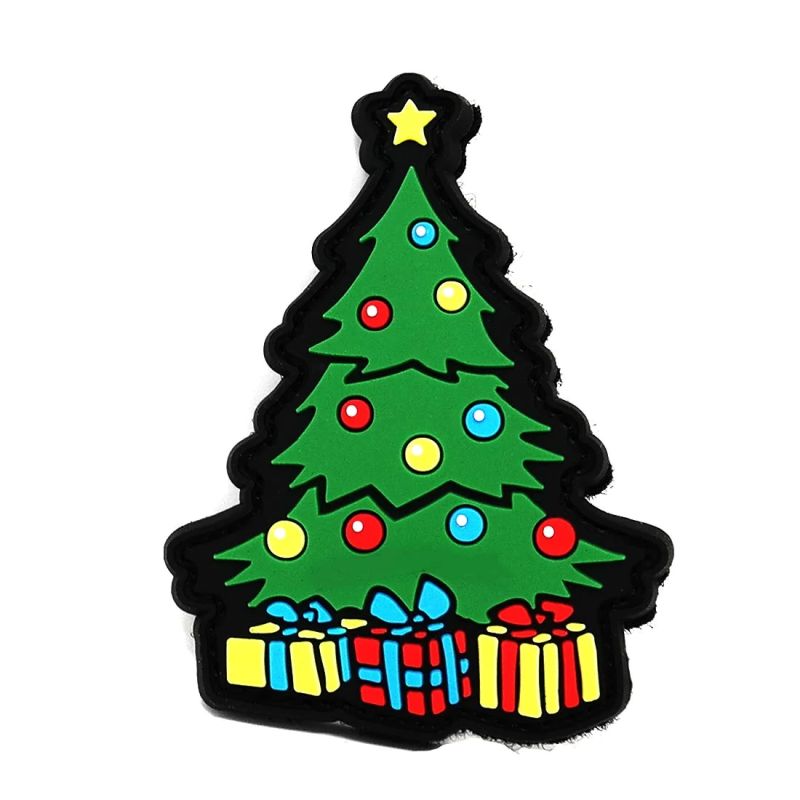 Christmas Tree Tactical Patch Christmas PVC Hook and Loop Patch