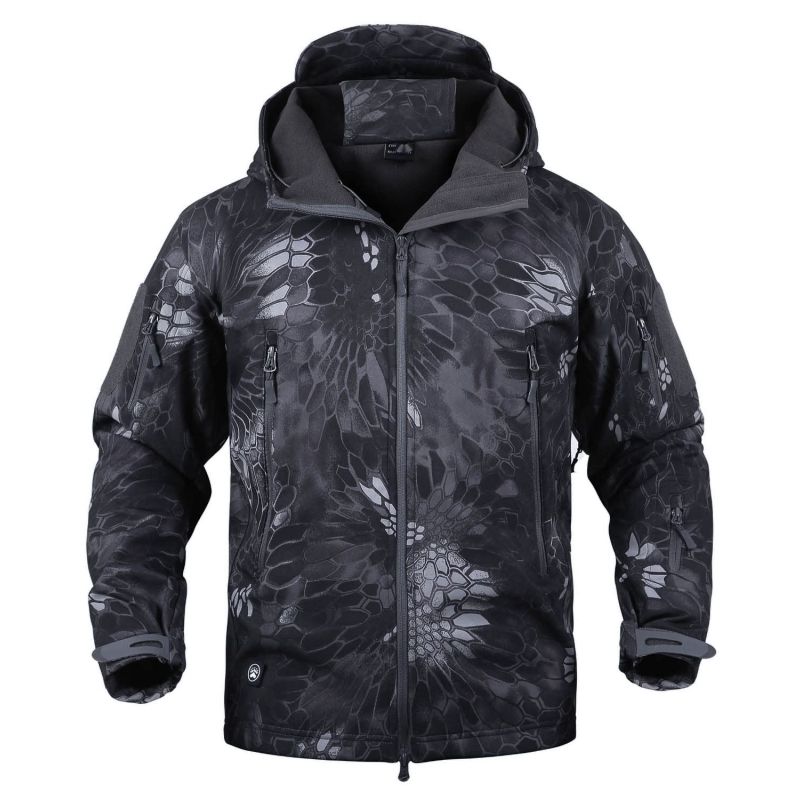 ThreePigeons™ Men's Tactical Softshell Jacket Waterproof Fleece Hooded Hunting Coat