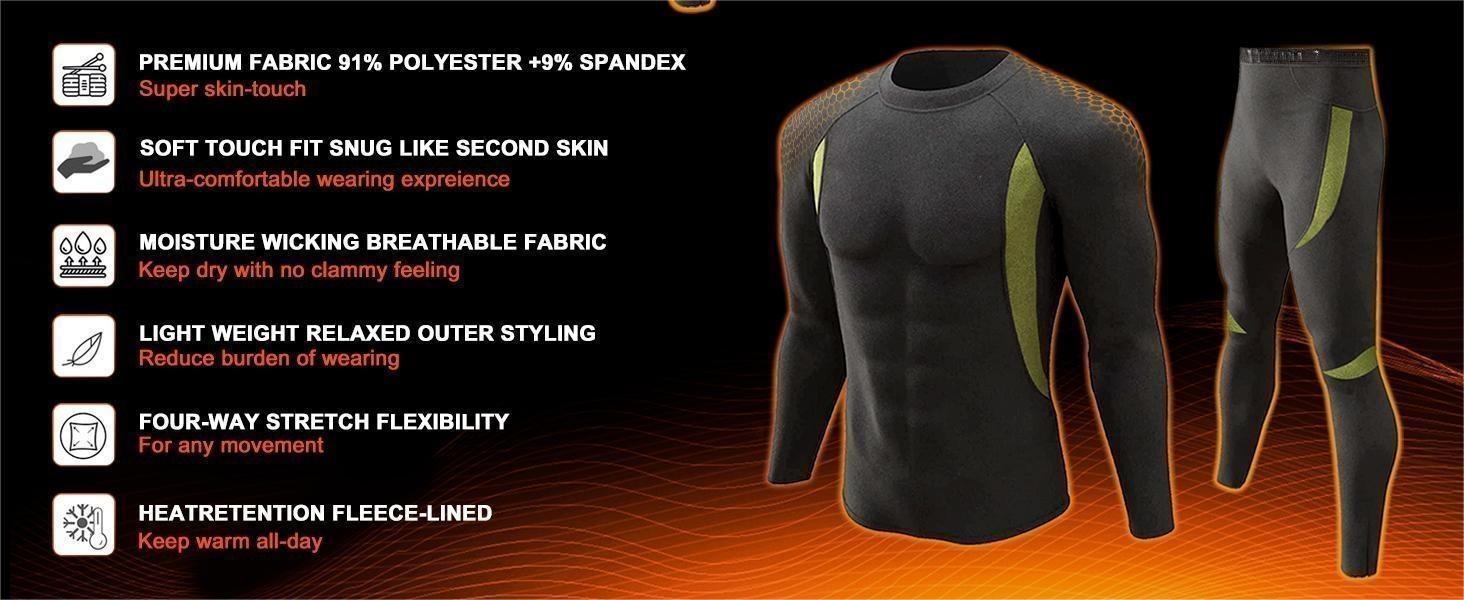 ThreePigeons™ Tactical Men's Thermal Underwear Sets