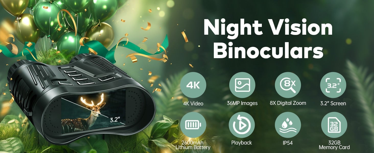 ThreePigeons 4K Infrared Night Vision Binoculars for Adults