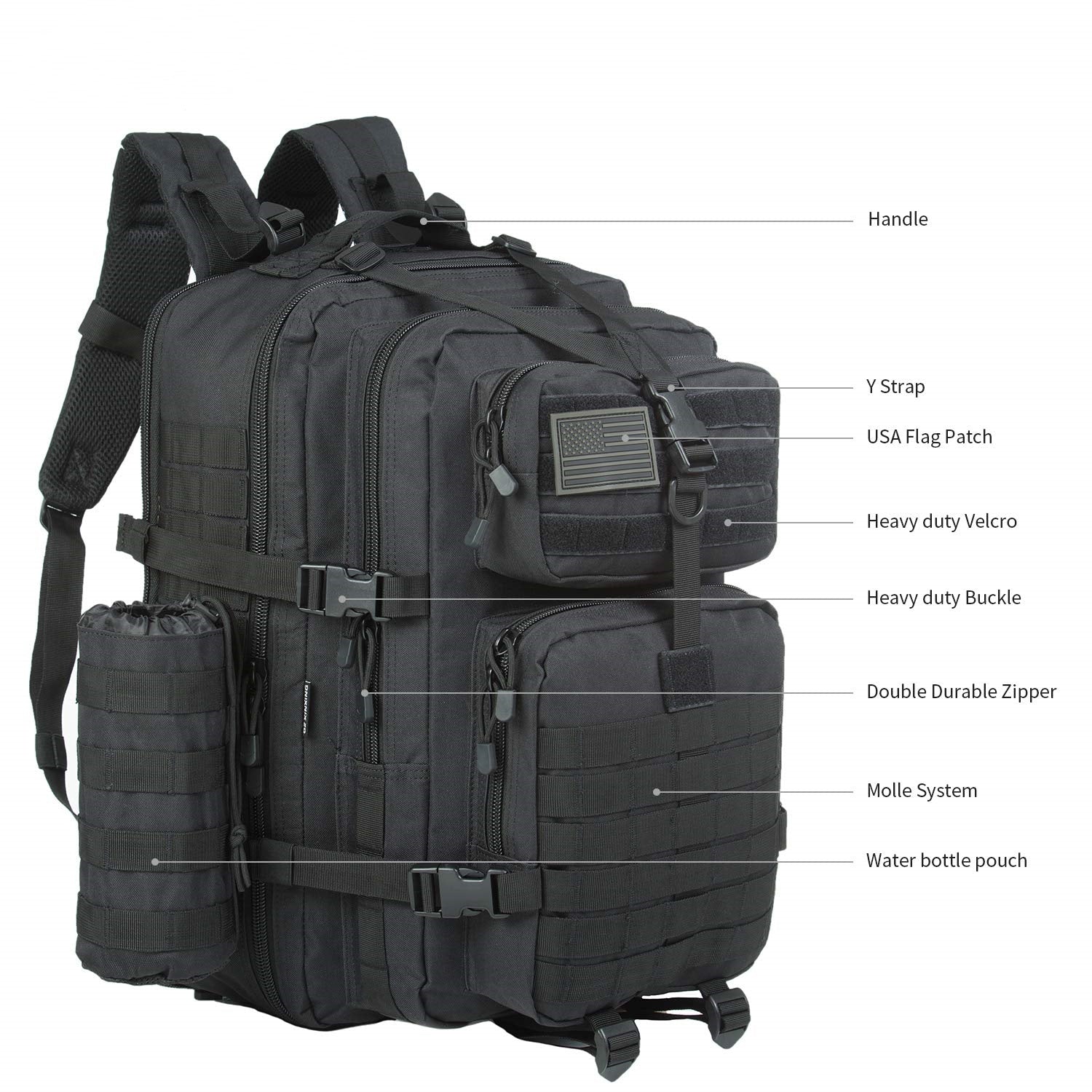 ThreePigeons™ Multipurpose Large Military Backpack 64L