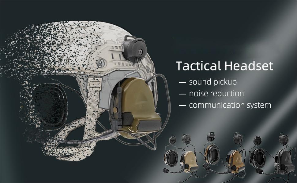 ThreePigeons™ Tactical Headset with ARC Rail Adapter Hearing Protection