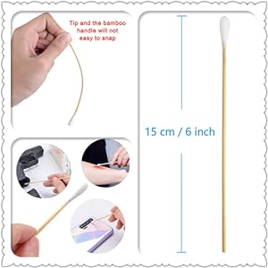 ThreePigeons™ 6 Inch Cotton Gun Cleaning Swabs with Bamboo Handle