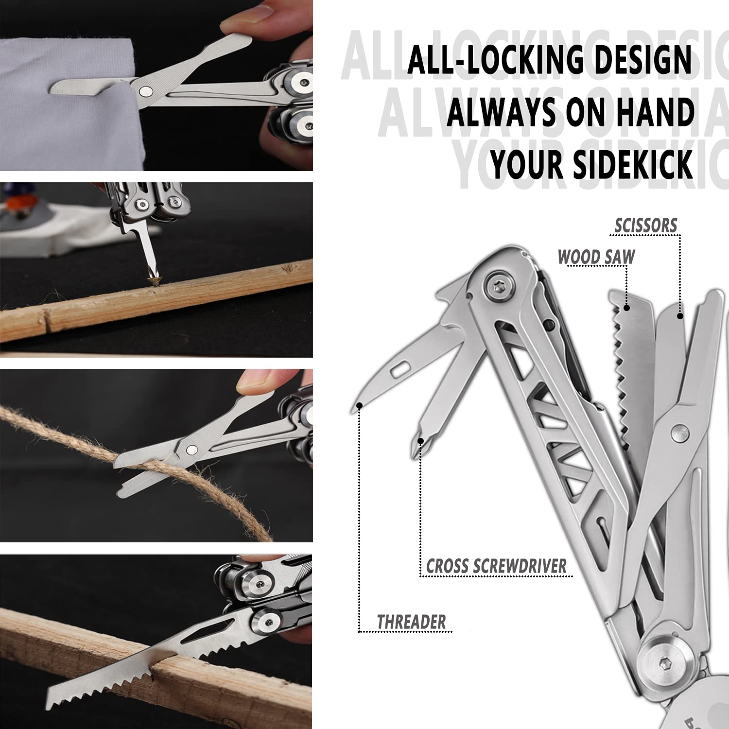 Compact 17-in-1 Stainless Steel Multitool