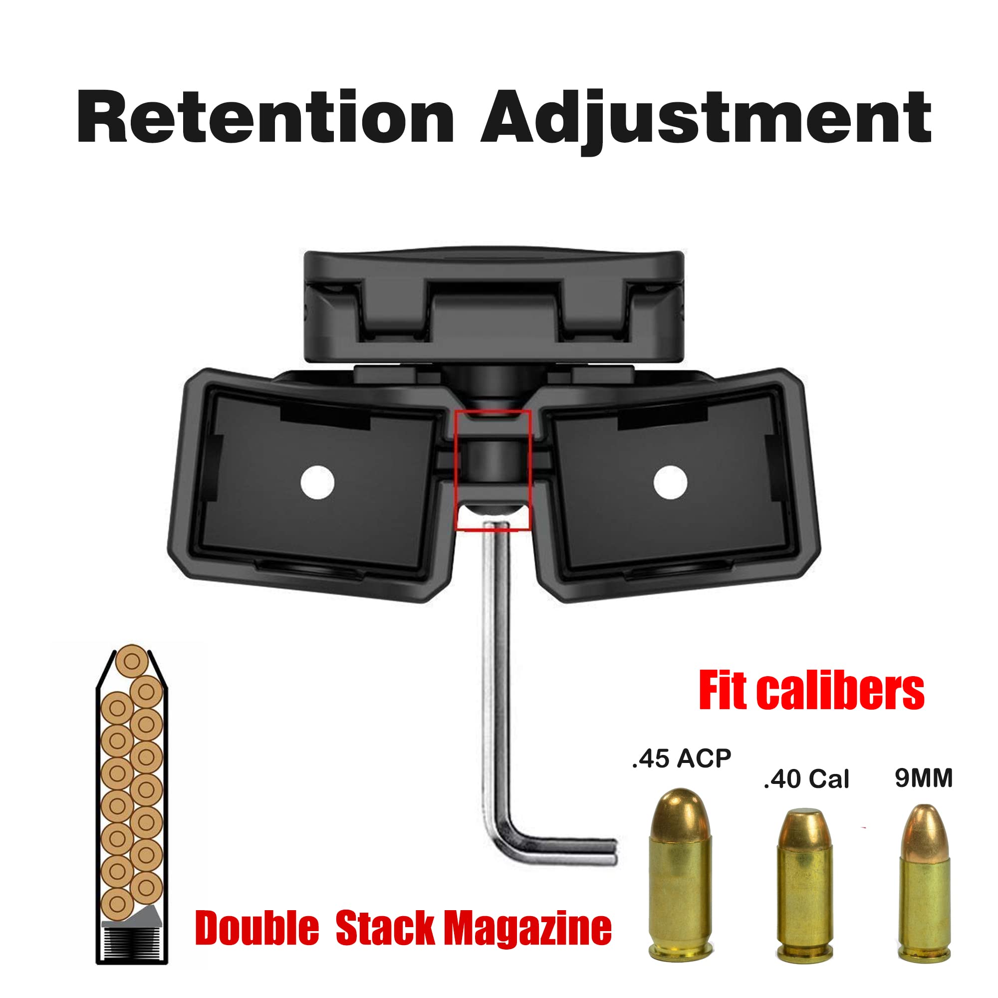 ThreePigeons™  Adjustable Dual Magazine Holster for 9mm/40 Cal Pistols