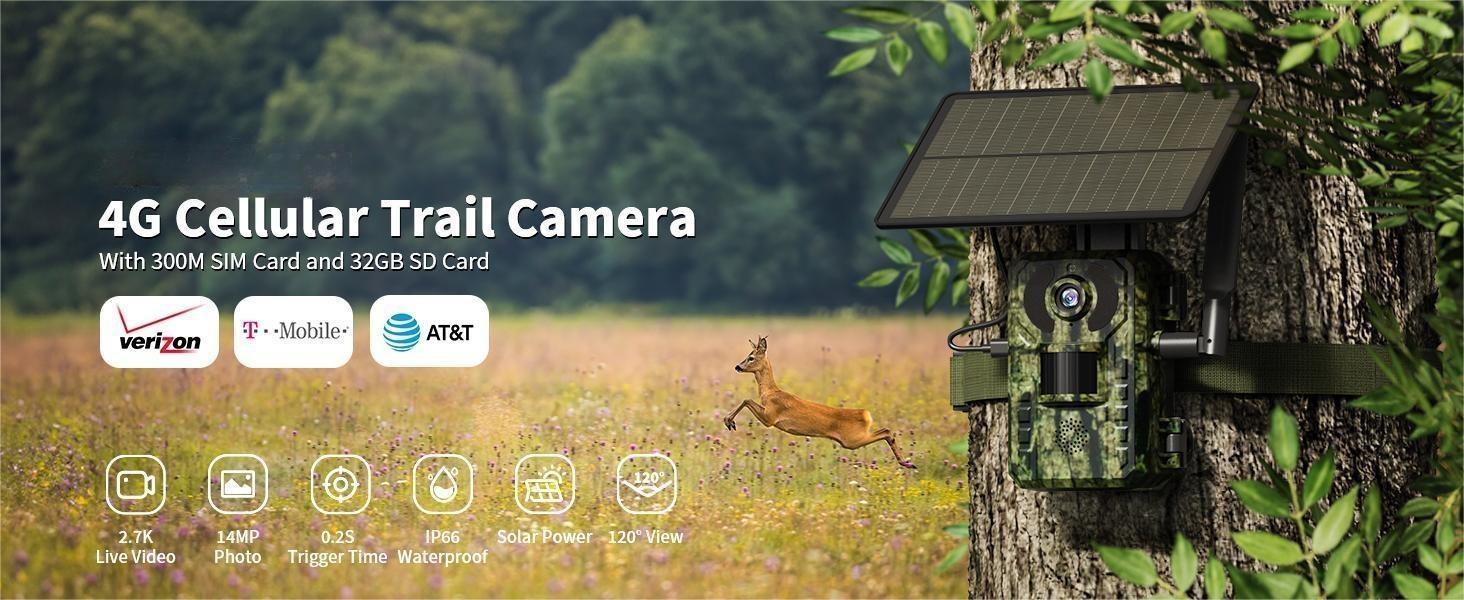 ThreePigeons™ 4G LTE 3rd Gen Cellular Trail Cameras with Live-Streaming