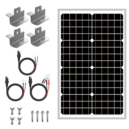 20W 12V Solar Battery Trickle Charger Built-in Intelligent MPPT Controller Charging Kits for Car Marine RV Trailer Boat Automotive