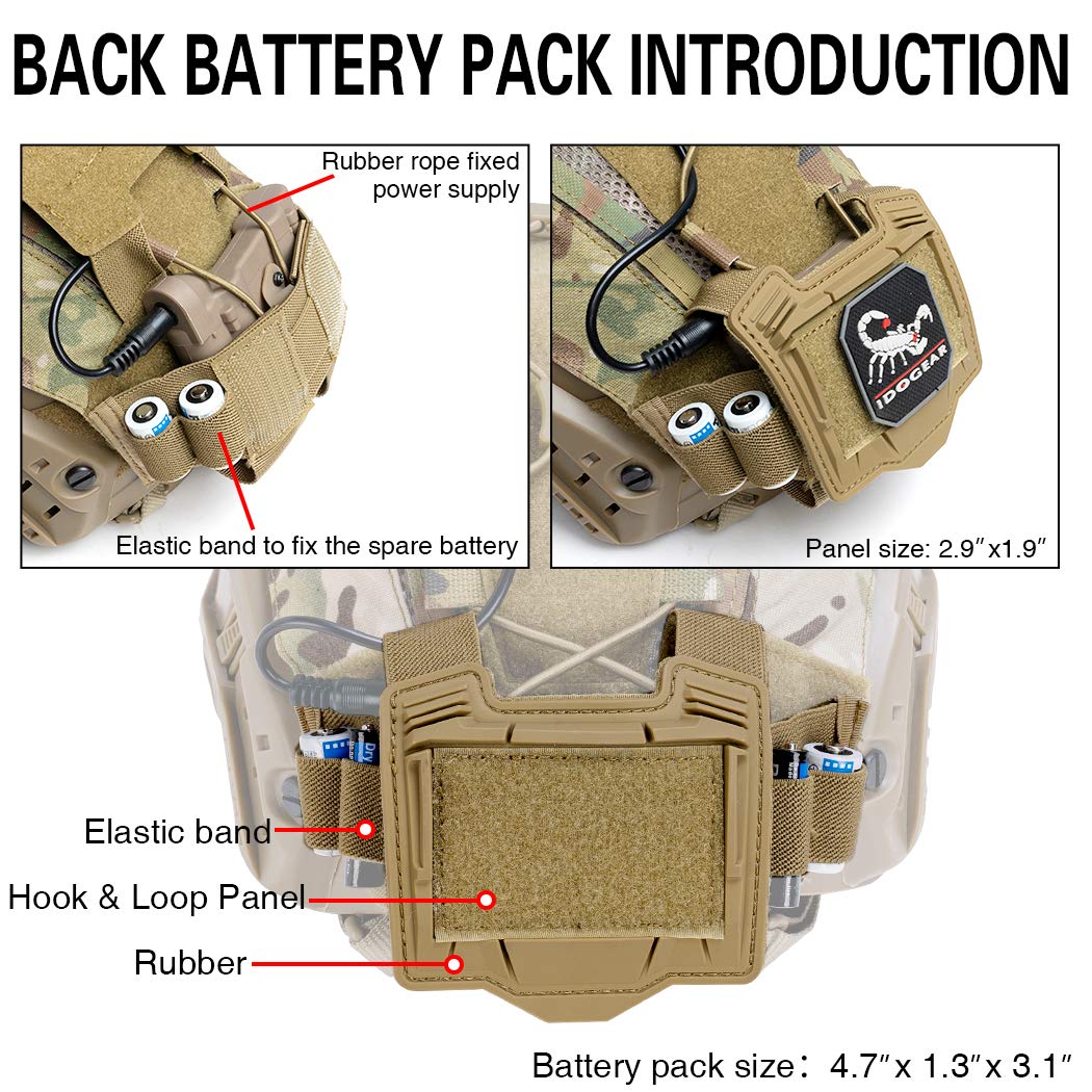  ThreePigeons™  Tactical Helmet Cover with Battery Rear Pouch