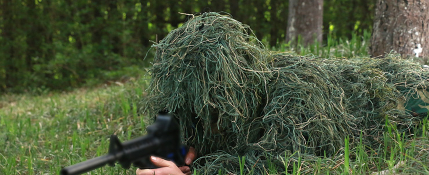 3D Camouflage Hunting Apparel Sets Ghillie Suit Free Size