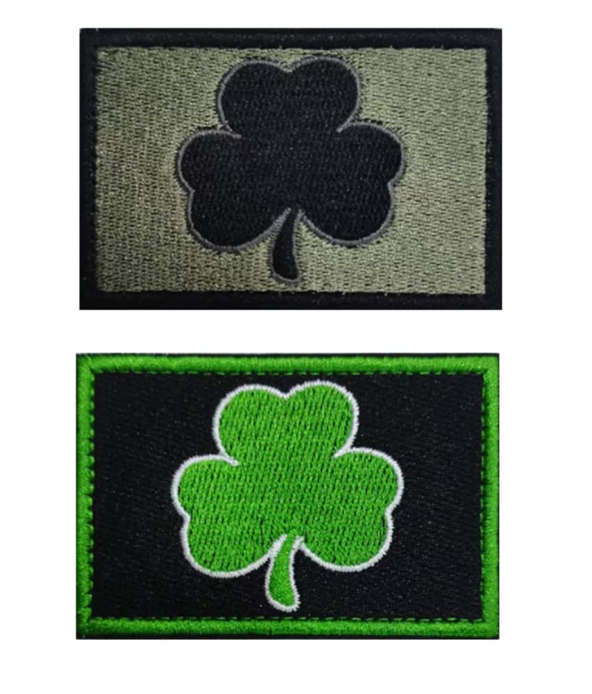 Shamrock Irish Clover Patch Hook and Loop Tactical Morale Applique Fastener Military Embroidered Patch