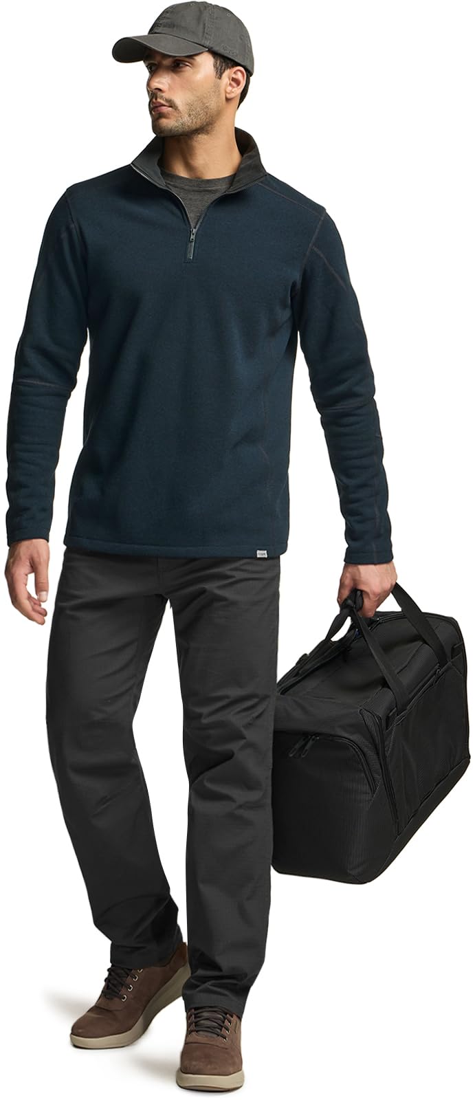 Thermal Fleece Half Zip Pullover Winter Outdoor Warm Sweater Lightweight Long Sleeve Sweatshirt For Men