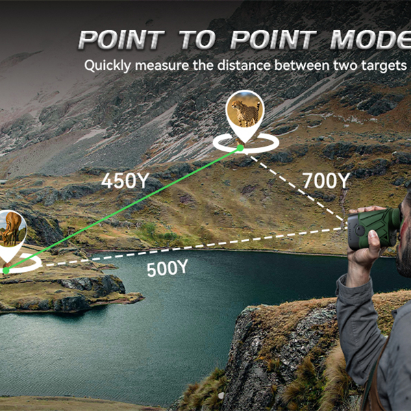 1100 Yards Hunting Golf Rangefinder with Slope Switch Rain and Fog Mode