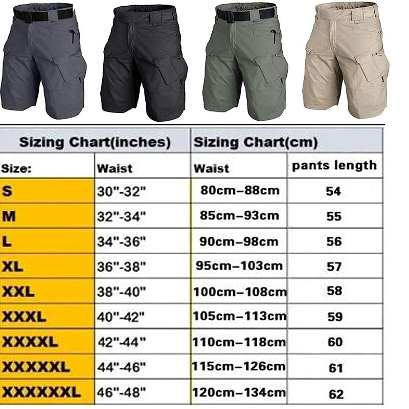 2024 Upgraded Hiking Waterproof Tactical Shorts Relaxed Fit Men's Cargo Pants 