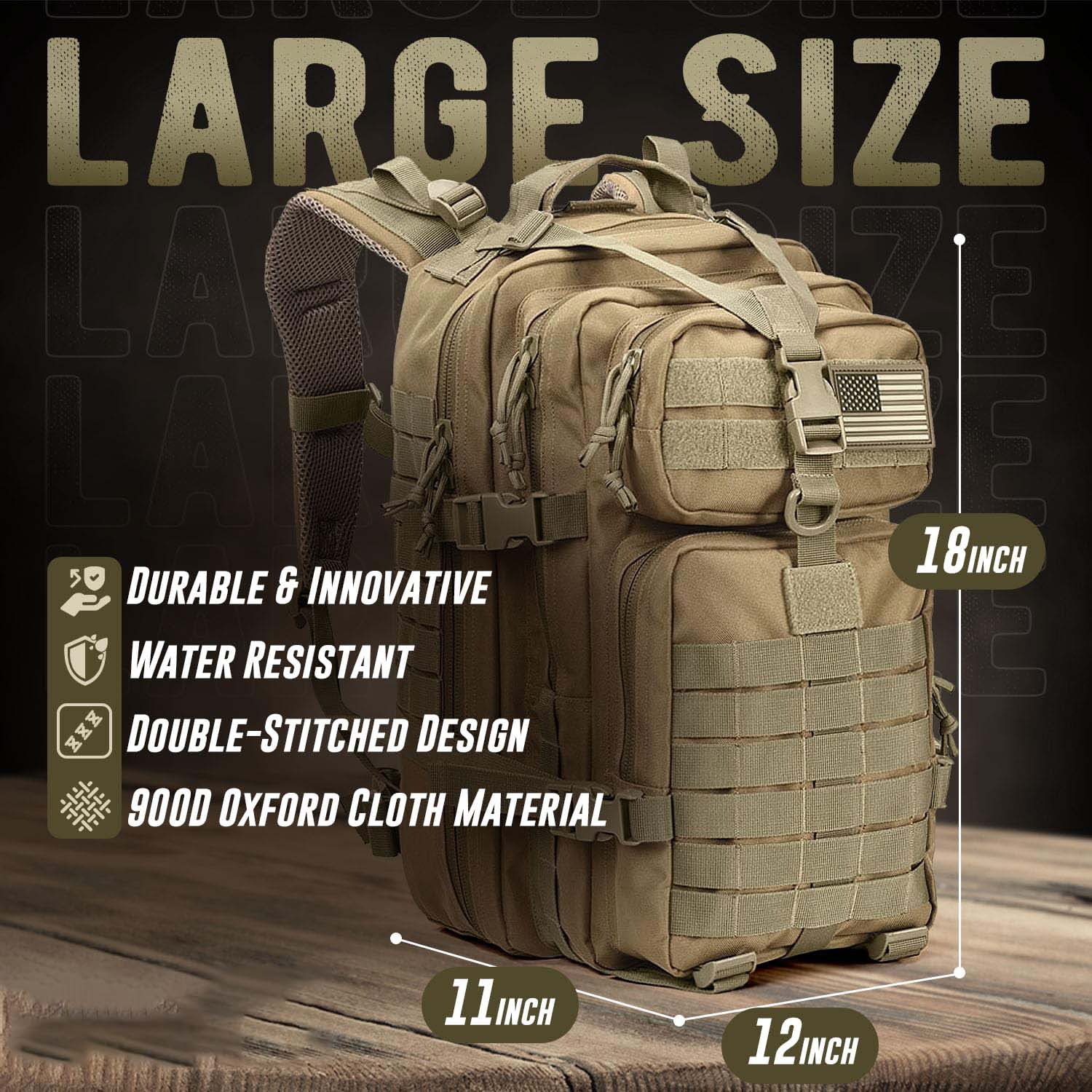 Large Capacity Military Outdoor Tactical Backpack 40L