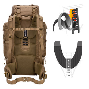 ThreePigeons™ Molle Hiking Internal Frame Backpacks with Rain Cover 70L