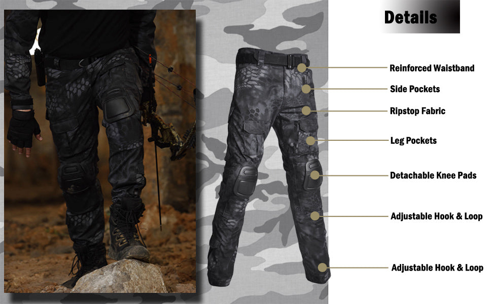 ThreePigeons™ Men's Tactical Military Pants with Knee Pads