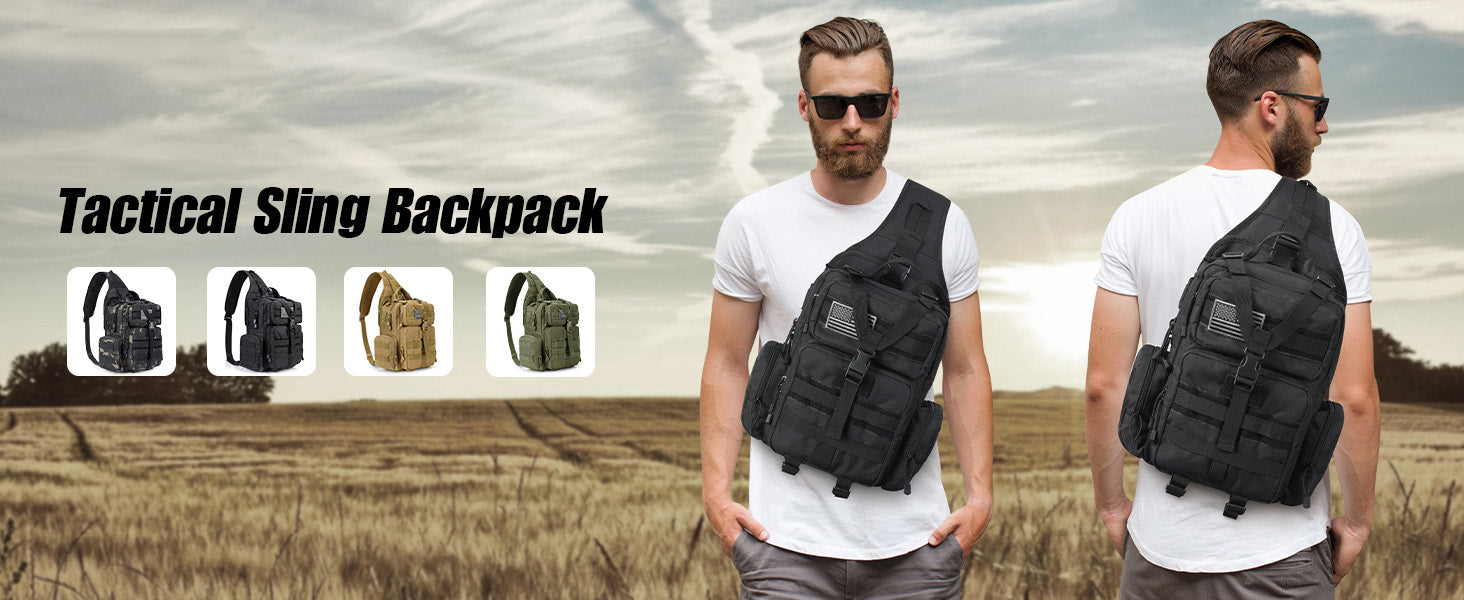 ThreePigeons™ Tactical EDC Sling Bag Backpack with Pistol Holster