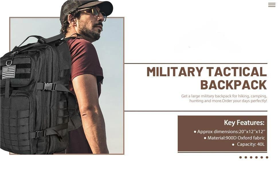 ThreePigeons™ Durable Military Tactical Backpack 40L