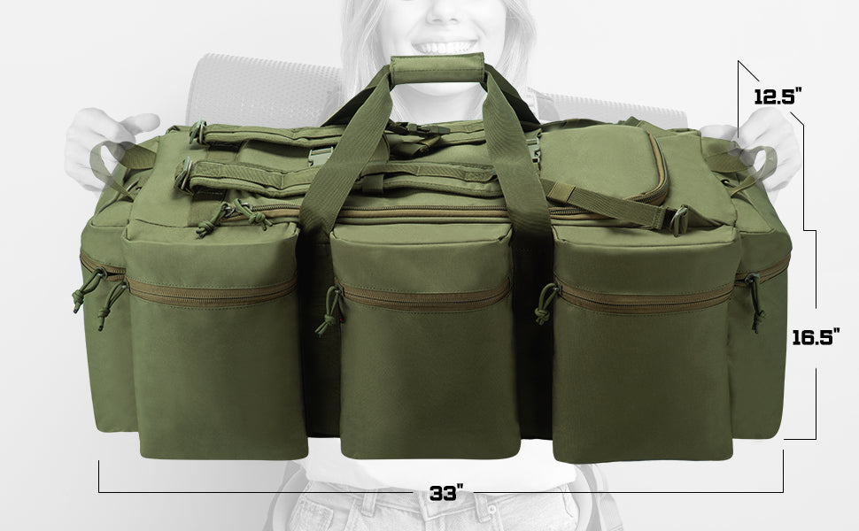ThreePigeons™ Large Military Duffle Bag 100L