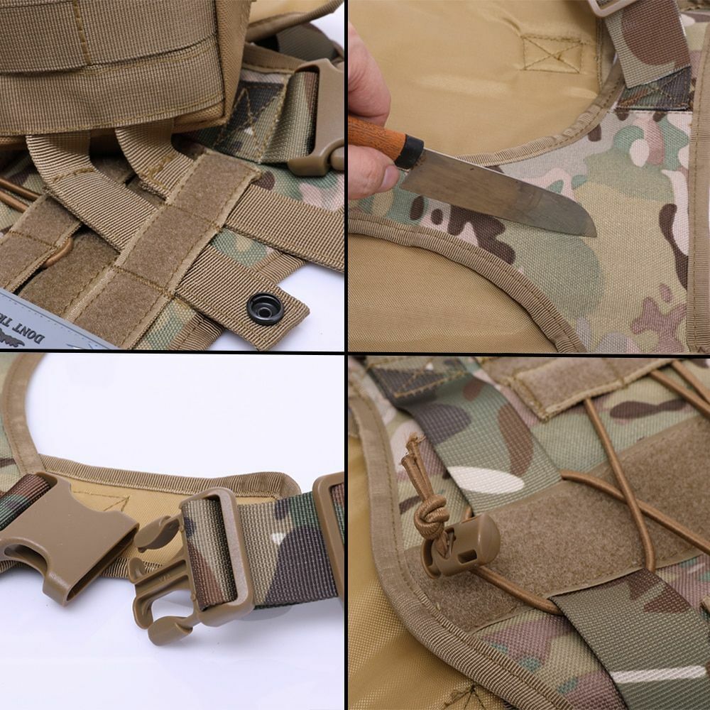 ThreePigeons™ Military Tactical Dog Harness Pet Training Vest Dog Harness